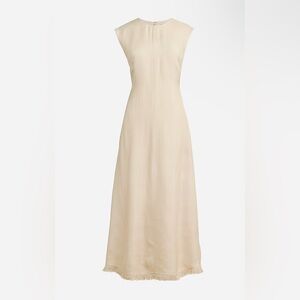 J. Crew Fringe-trim dress in glossy twill